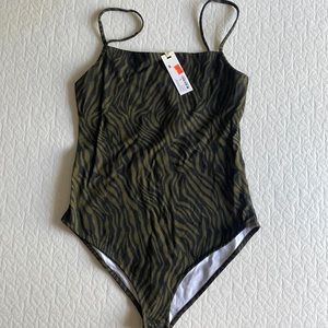 Animal print body suit